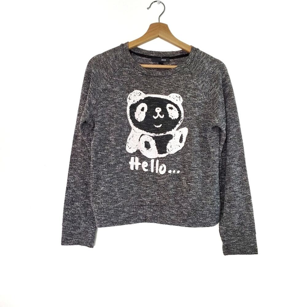 Oboe | Panda Graphic Marled Knit Top